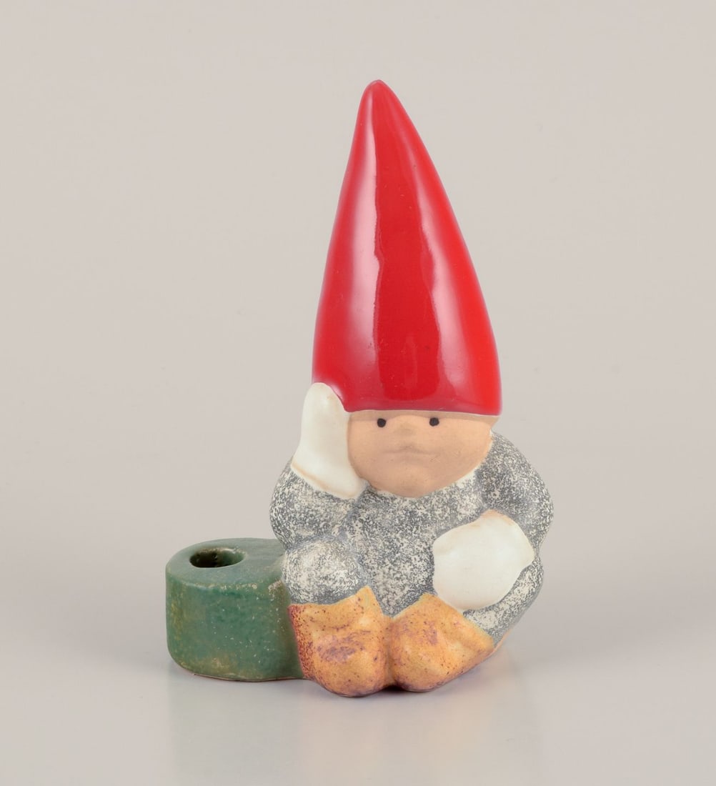 Lisa Larson for Gustavsberg. Candlestick holder. Sitting elf. Late 20th C. (1 of 6)
