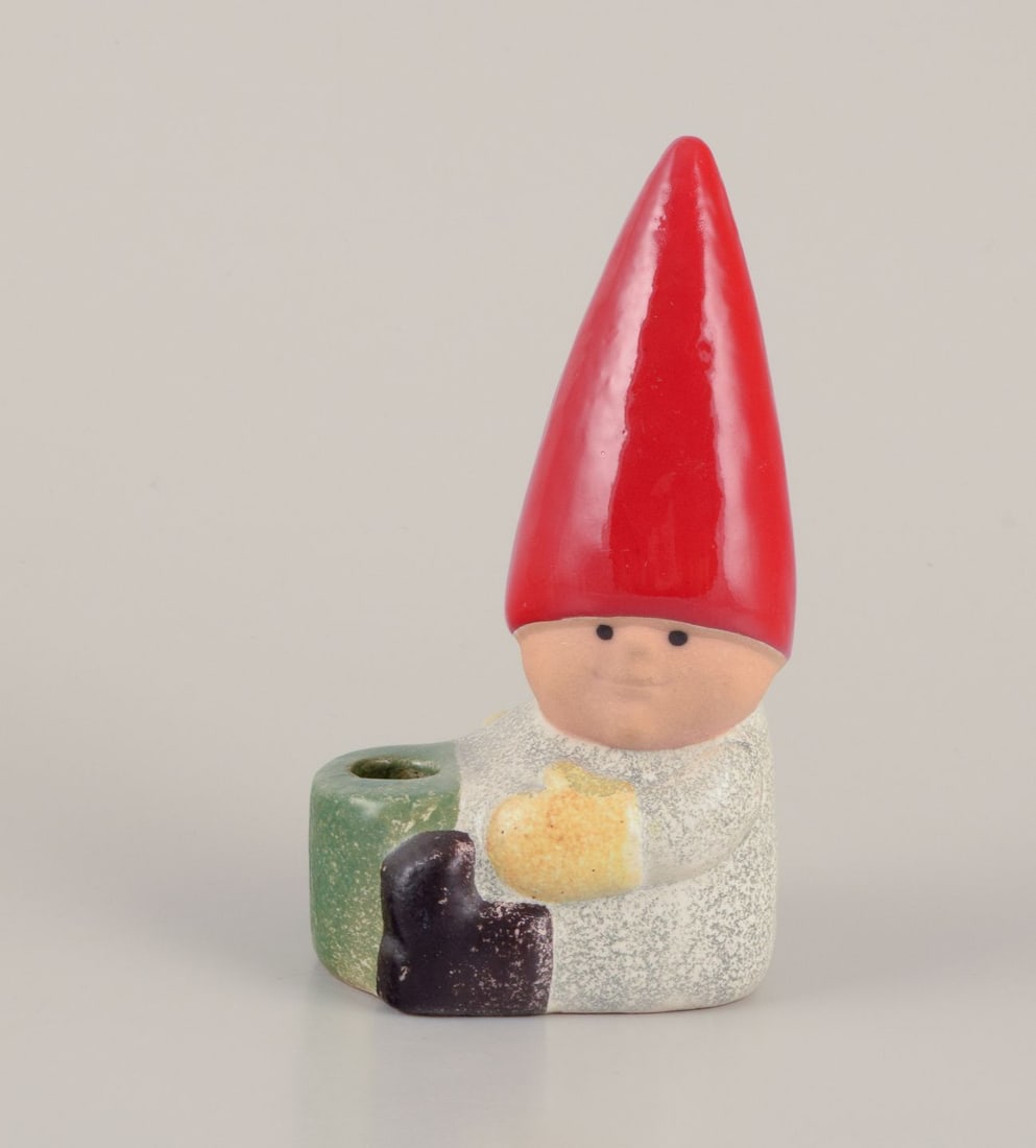 Lisa Larson for Gustavsberg. Candlestick holder. Sitting elf. Late 20th C. (1 of 6)