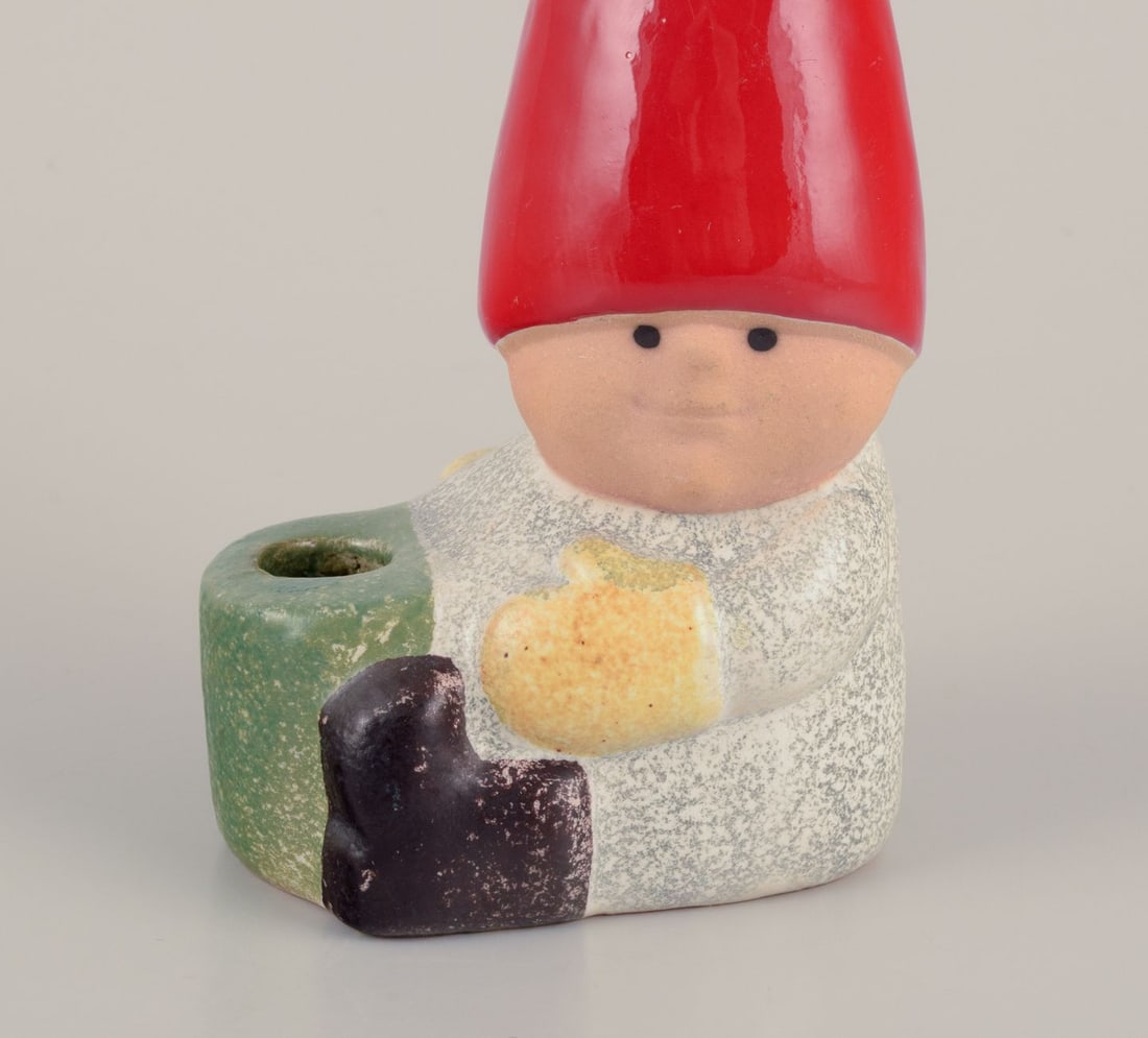 Lisa Larson for Gustavsberg. Candlestick holder. Sitting elf. Late 20th C. - 4