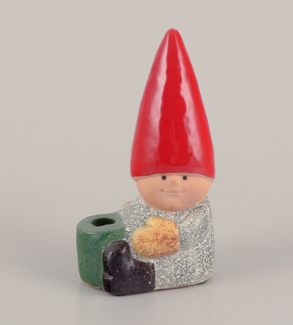 Lisa Larson for Gustavsberg. Candlestick holder. Sitting elf. Late 20th C. (1 of 6)