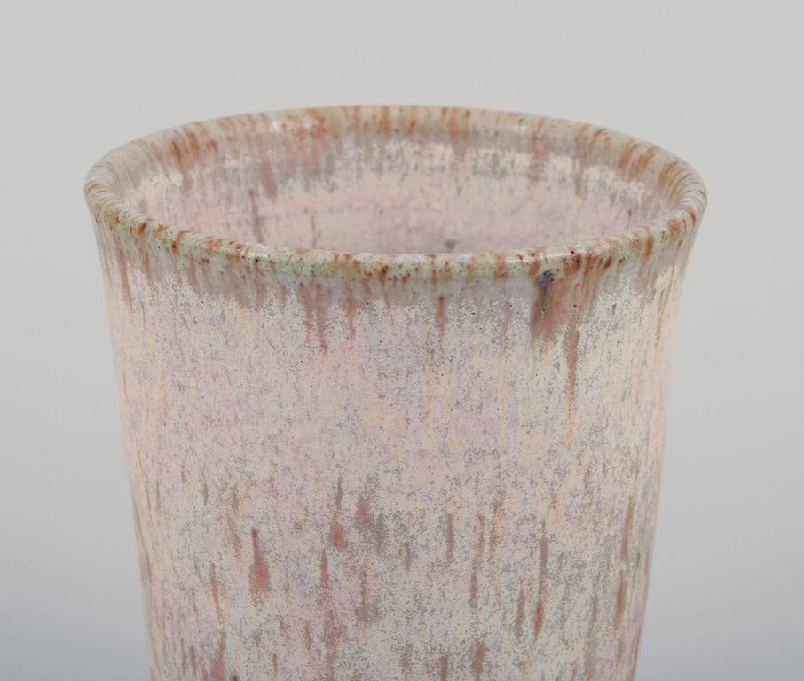 Kuch Keramik, Germany. Three unique ceramic vases. Glaze in sandy tones. 1980s. - 6