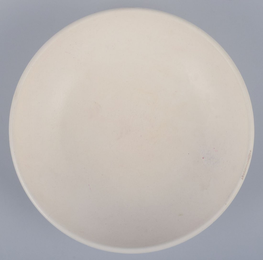 Suzanne Ramie for Atelier Madoura, France. Round ceramic bowl. Glaze in light tones. Mid-20th C. - 5