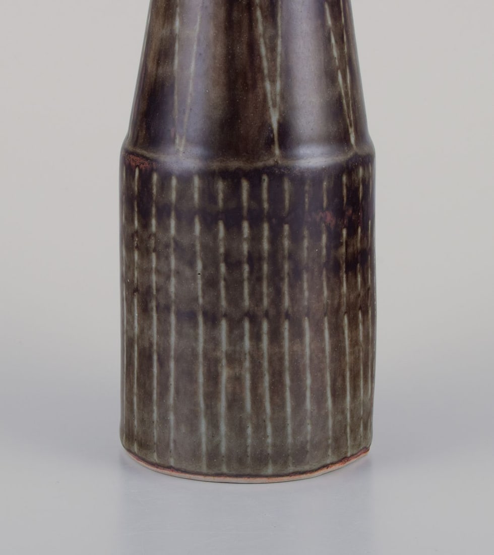 Carl Harry Stalhane for Rorstrand Atelje, Sweden. Bottle-shaped ceramic vase. Approx. 1960. - 4