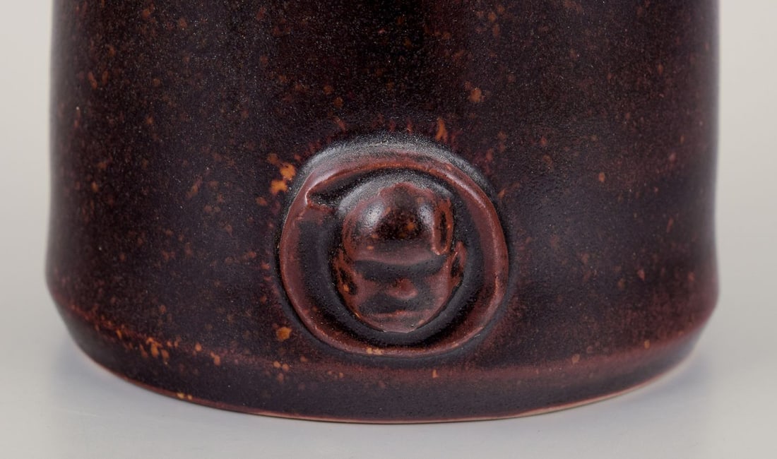 Rolf Fagerberg, Swedish artist. Ceramic lidded jar. Glaze in brown hues. Late 20th C. - 3