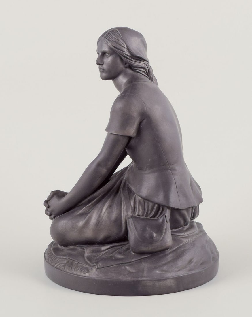L. Hjorth, Bornholm. Figure of Joan of Arc in black terracotta. Ca. 1900. - 6