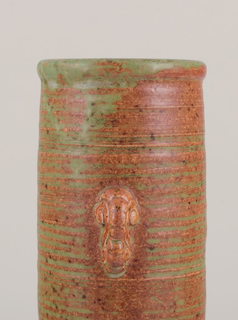 Patrick Nordstrom for Isle, Denmark. Large cylindrical ceramic vase. 1924. - 3