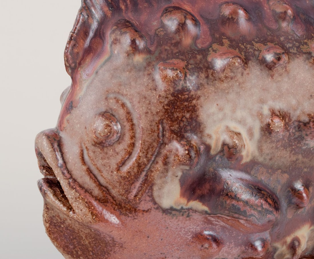 European studio ceramist. Large ceramic figure of fish. Ca 1970s. - 5