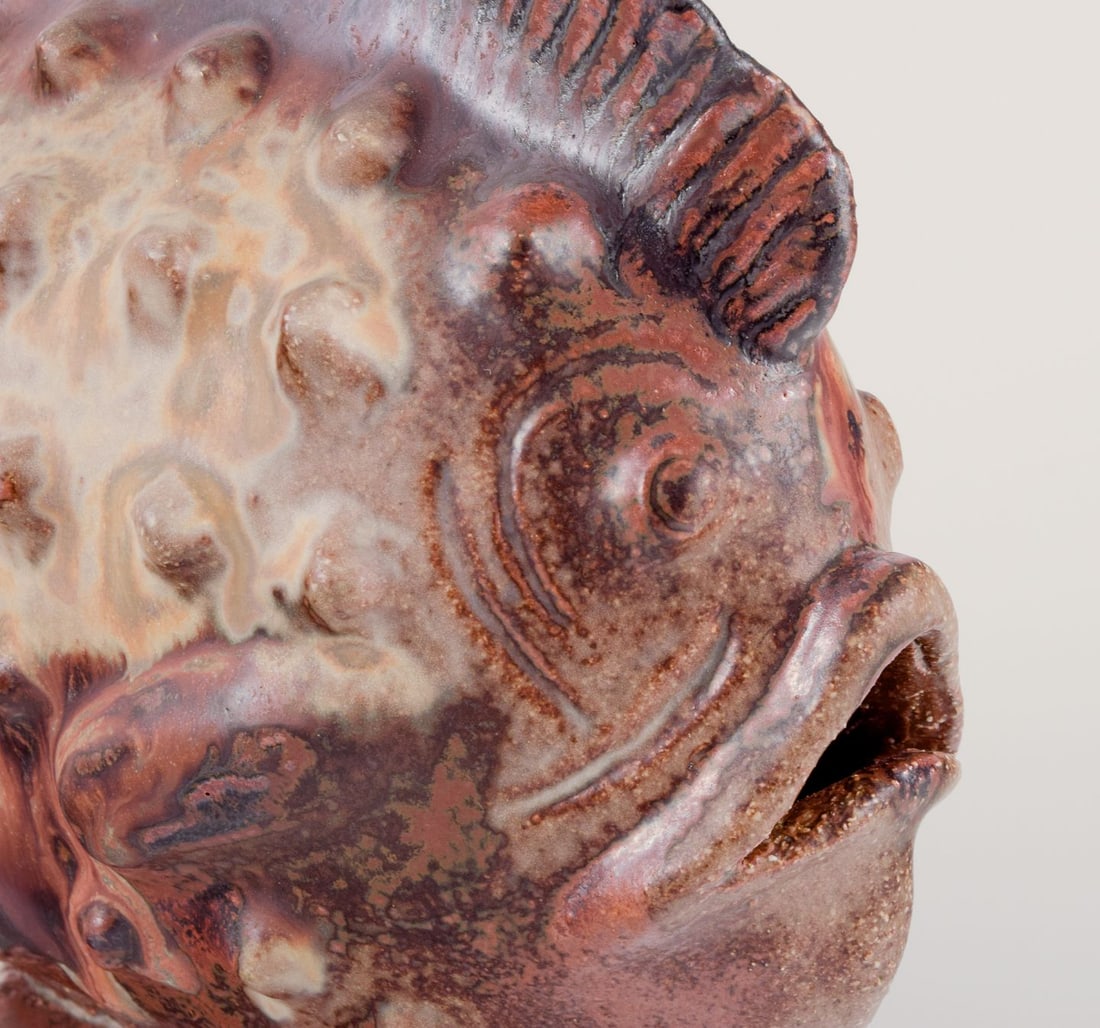 European studio ceramist. Large ceramic figure of fish. Ca 1970s. - 7