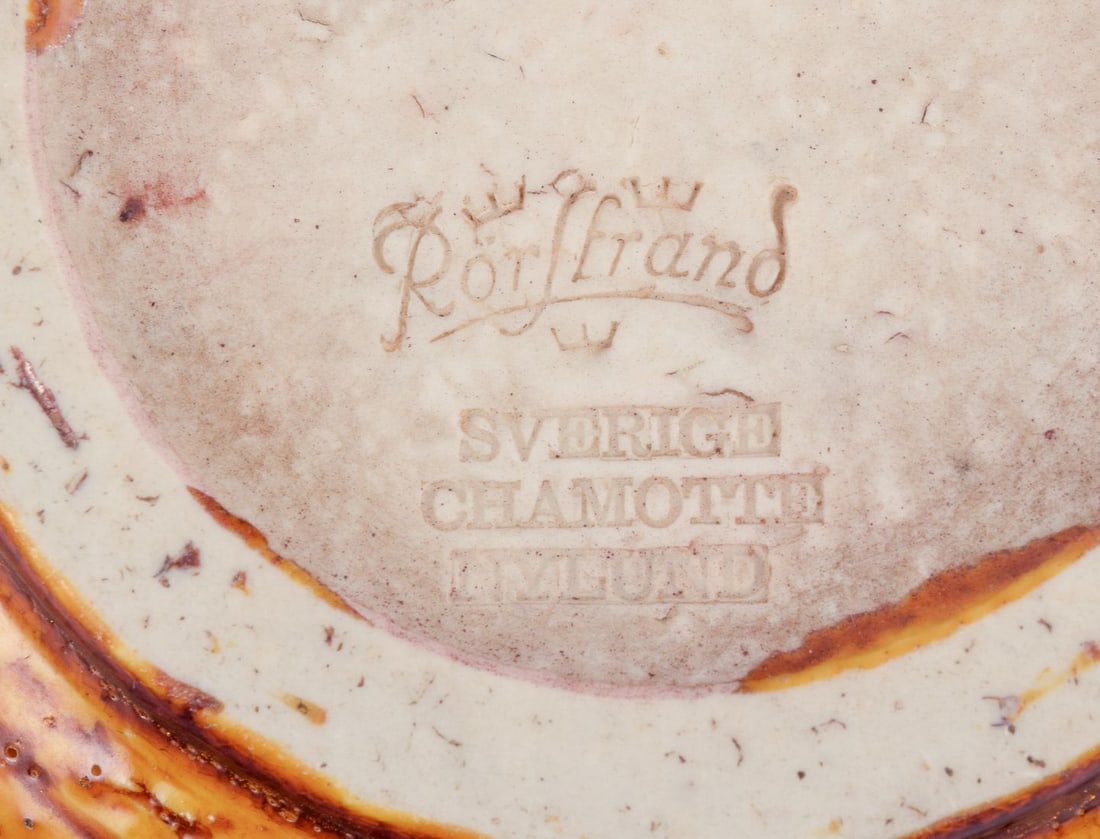 Gunnar Nylund for Rorstrand. Ceramic bowl with glaze in ochre yellow shades - 7