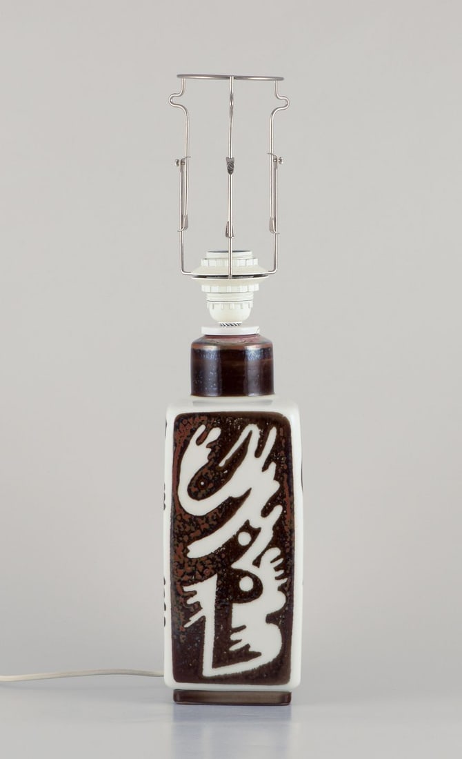 Carl Harry Stalhane for Rorstrand. Large "Orient" ceramic table lamp. Japanese style. 1960s/70s. - 2