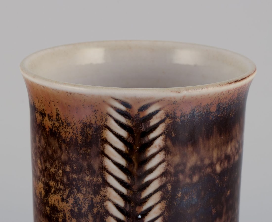 Hoganas, Sweden. Large ceramic vase. Modernist design. 1960s/70s. - 4