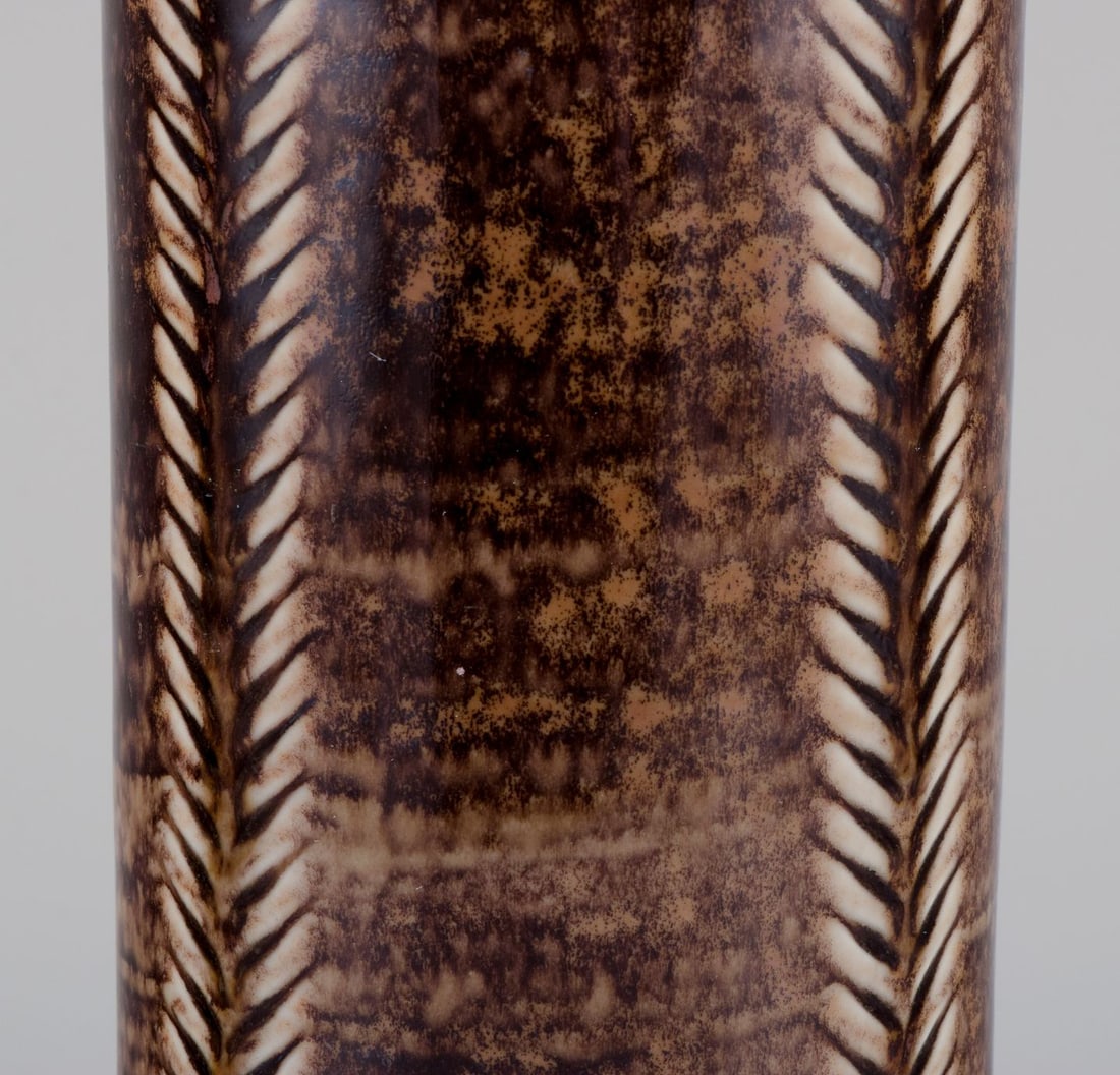 Hoganas, Sweden. Large ceramic vase. Modernist design. 1960s/70s. - 6