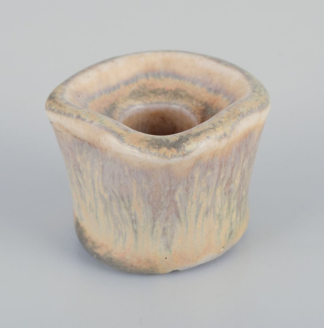 Edith Sonne for Saxbo, Denmark. Small ceramic candlestick. Mid-20th C. - 2