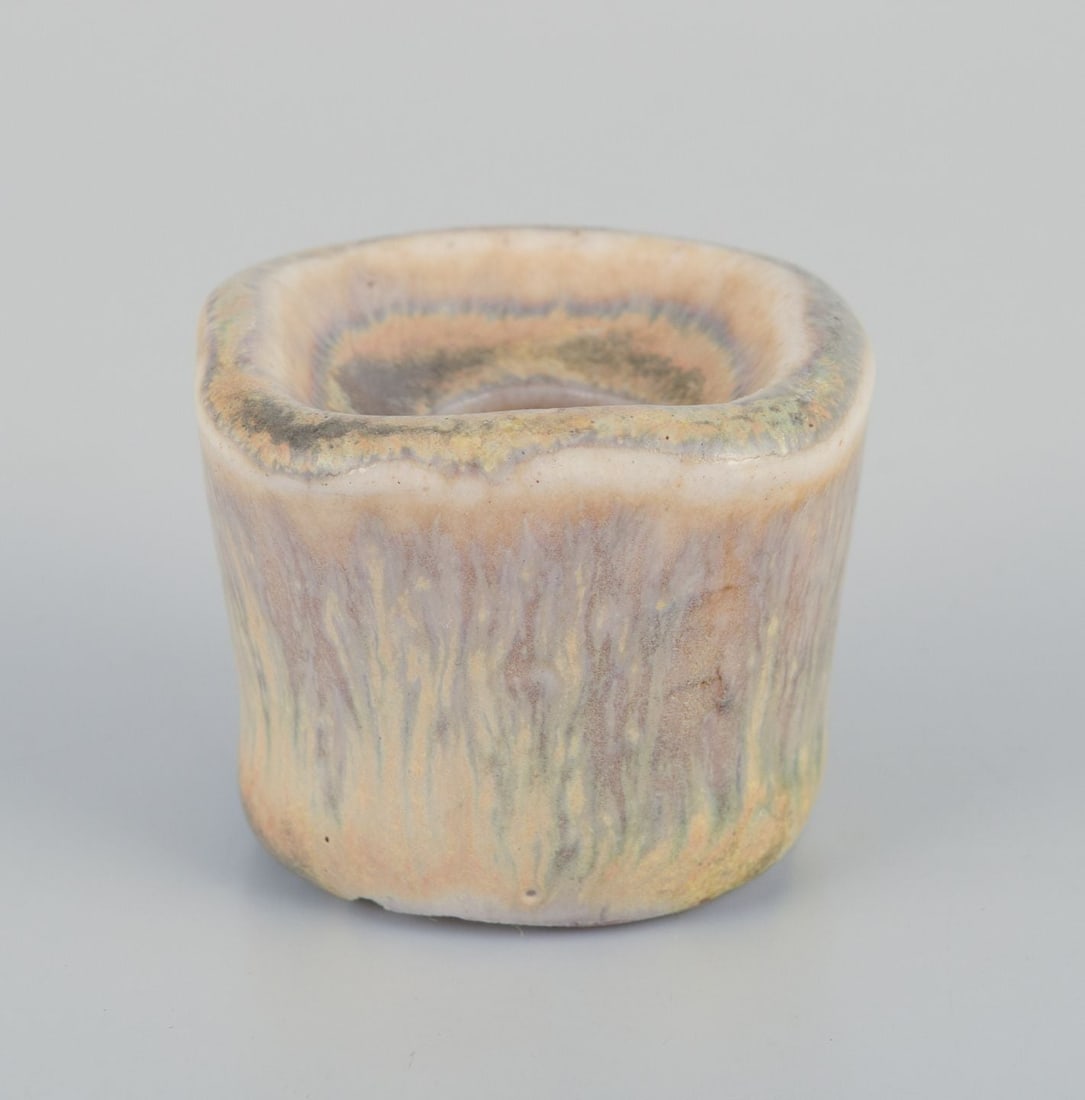 Edith Sonne for Saxbo, Denmark. Small ceramic candlestick. Mid-20th C. - 4