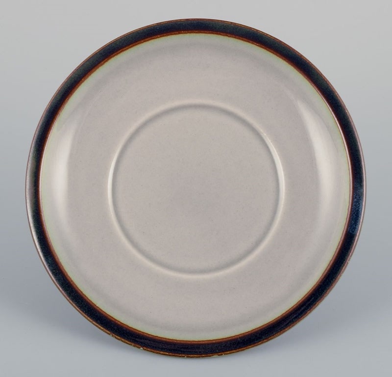 Bing and Grondahl, "Tema". Five sets of tea cups and saucers in stoneware. - 7