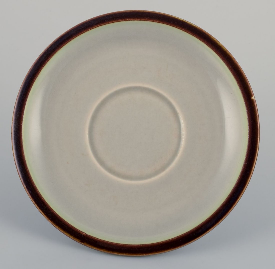 Bing and Grondahl, Tema. Six sets of coffee cups and saucers in stoneware. 1970s. - 6