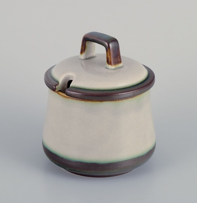 Bing and Grondahl, Tema. Bowl, sugar bowl, and creamer in stoneware. 1970s. - 3