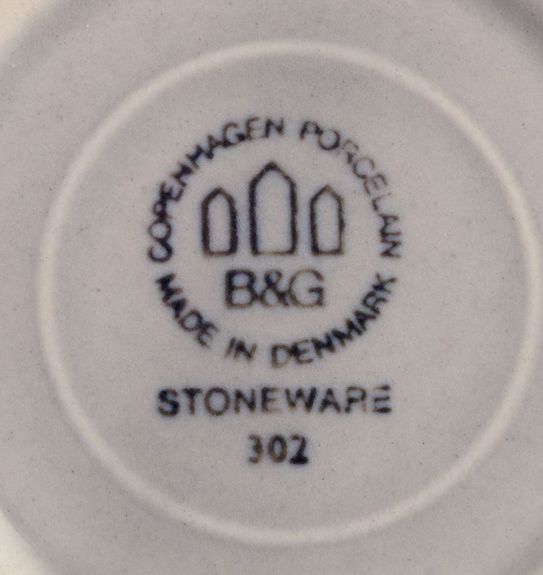 Bing and Grondahl, Tema. Bowl, sugar bowl, and creamer in stoneware. 1970s. - 6