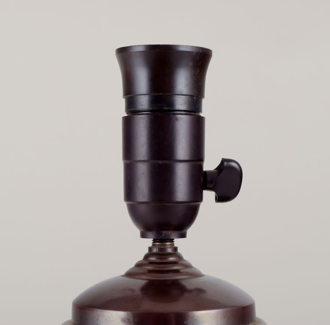 Ipsen's, Denmark. Large table lamp in ceramic. Motif of peacocks sitting in a tree. Approx. 1920 - 4
