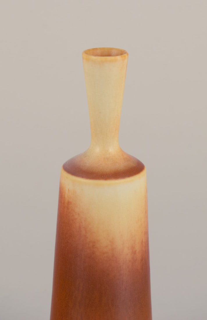 Berndt Friberg for Gustavsberg Studio. Miniature vase with narrow neck in glazed ceramic. - 6