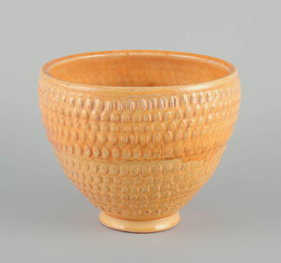 Svend Hammershoi for Kahler, Denmark. Ceramic vase in uranium glaze. Approx. 1930s. (1 of 8)