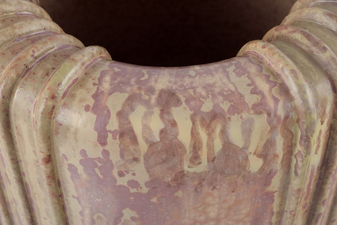 Arne Bang. Large and rare floor vase. Glaze in green-brown tones. 1940s - 7