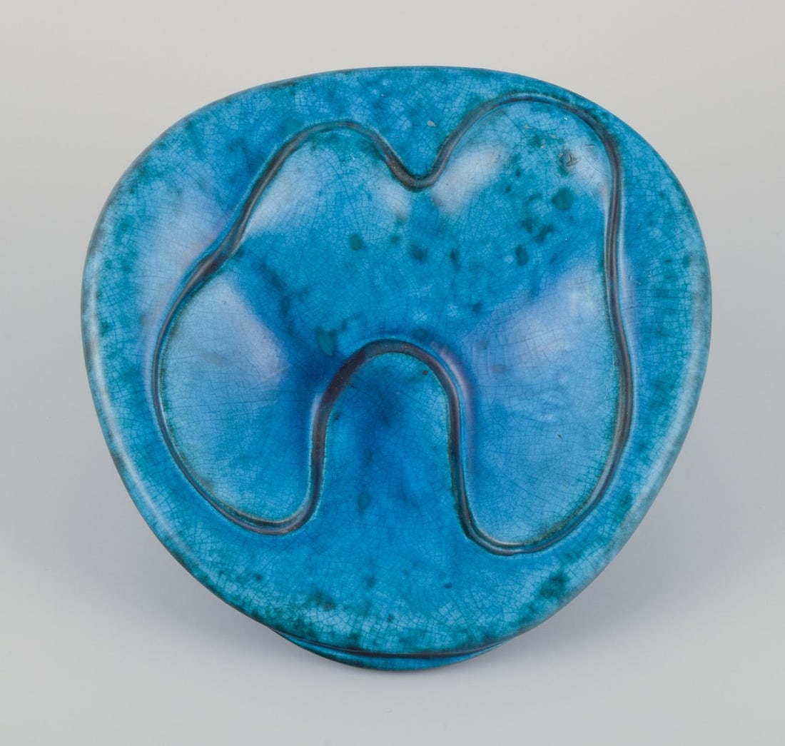 Hans Hedberg, Swedish ceramicist for Biot, France. Unique ceramic bowl. Organic form. - 4