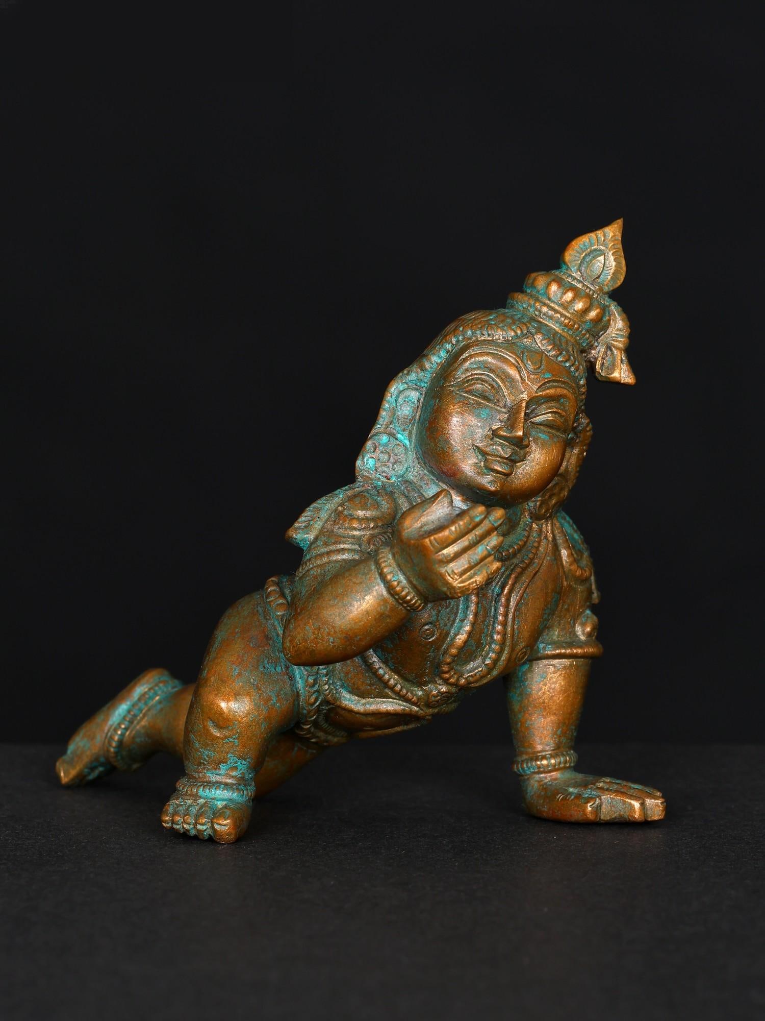 3" Crawling Laddu Gopal | Bronze Statue: Title: 3" Crawling Laddu Gopal | Bronze Statue Additional Information: itemcode: DDN988 Reserve: $130.00 Shipping: Domestic: Shipping rates are determined by destination International: Foreign