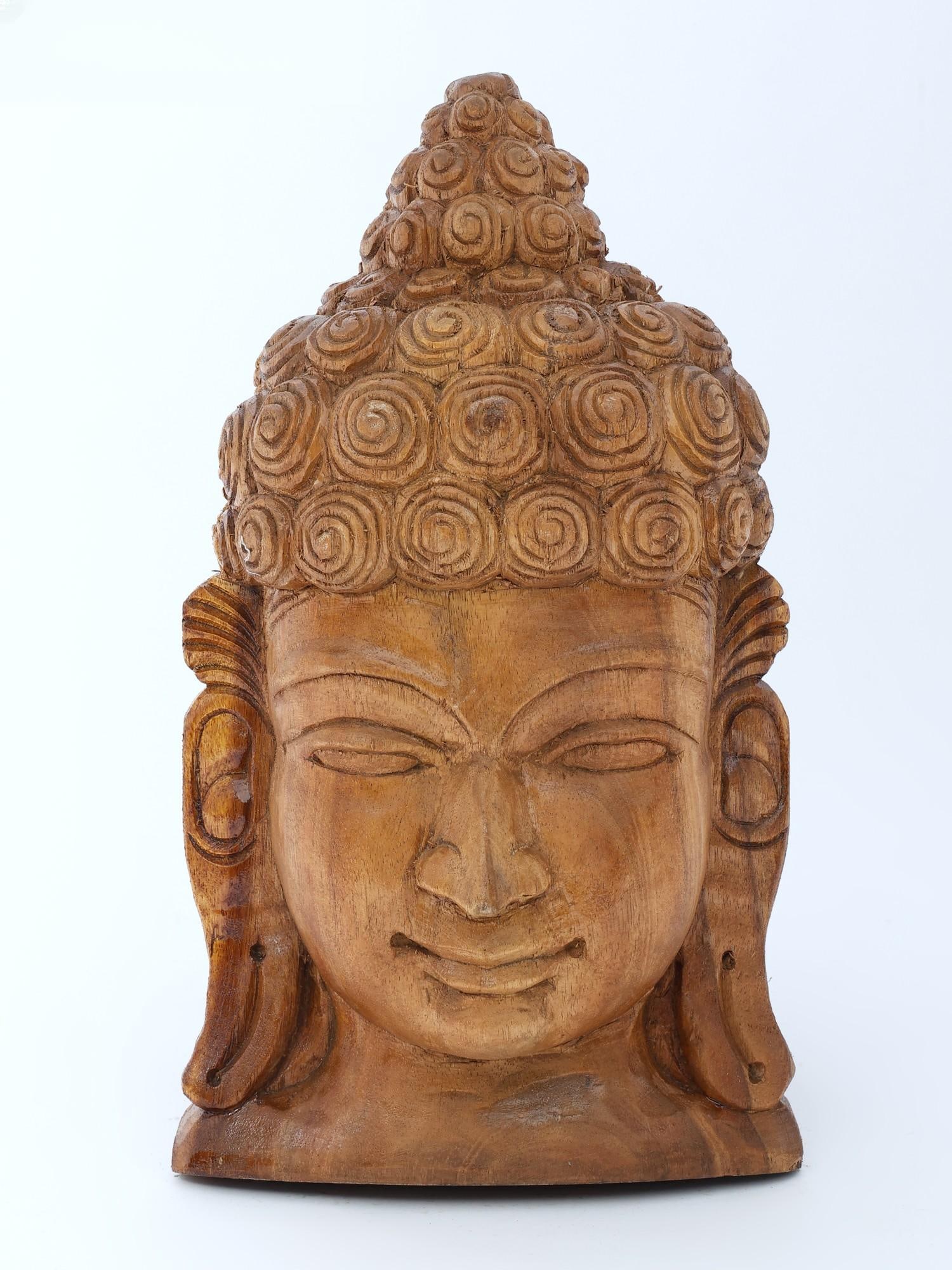16" Lord Buddha Face Wall Hanging | Wood Carving: Title: 16" Lord Buddha Face Wall Hanging | Wood Carving Additional Information: itemcode: DDO602 Reserve: $264.00 Shipping: Domestic: Shipping rates are determined by destination International: