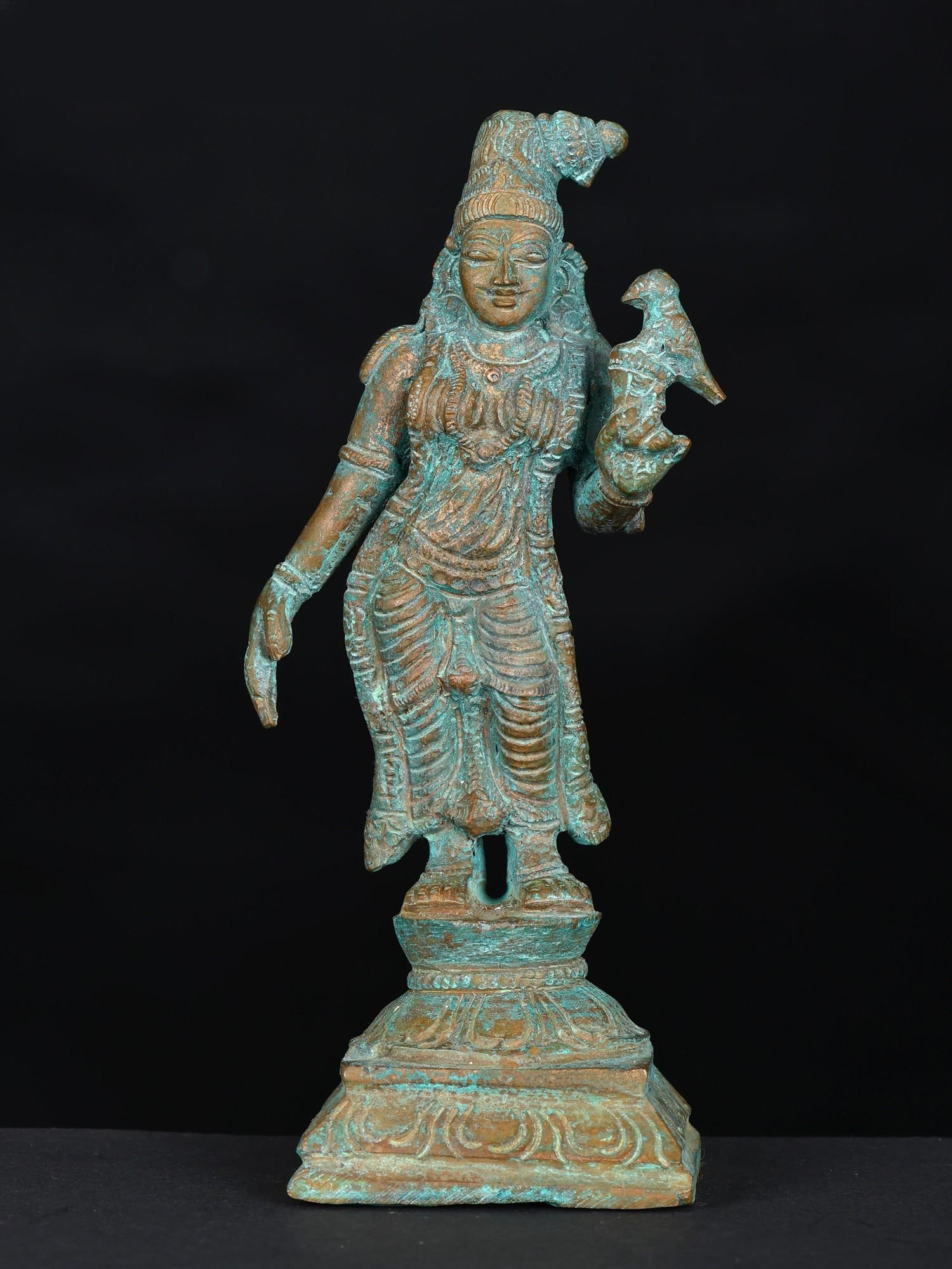 4" Small Goddess Andal | Bronze Statue: Title: 4" Small Goddess Andal | Bronze Statue Additional Information: itemcode: DDN841 Reserve: $103.00 Shipping: Domestic: Shipping rates are determined by destination International: Foreign