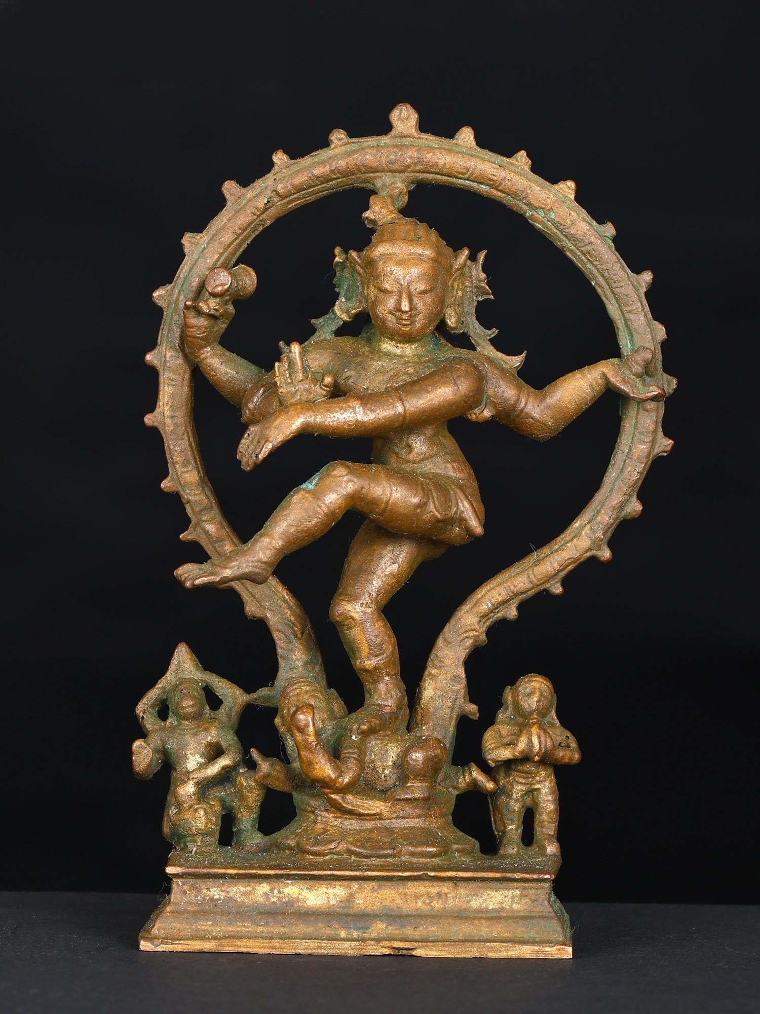 4" Small Nataraja (Dancing Lord Shiva) | Bronze Statue: Title: 4" Small Nataraja (Dancing Lord Shiva) | Bronze Statue Additional Information: itemcode: DDN844 Reserve: $145.00 Shipping: Domestic: Shipping rates are determined by destination International:
