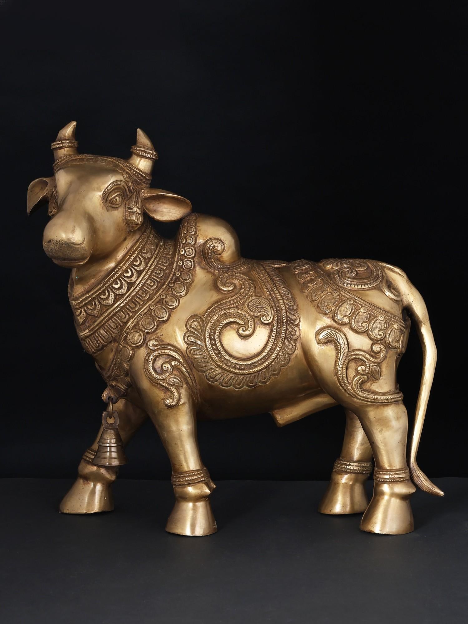 15" Brass Nandi - Vahana of Lord Shiva | Brass Statue: Title: 15" Brass Nandi - Vahana of Lord Shiva | Brass Statue Additional Information: itemcode: DDO127 Reserve: $678.00 Shipping: Domestic: Shipping rates are determined by destination International: