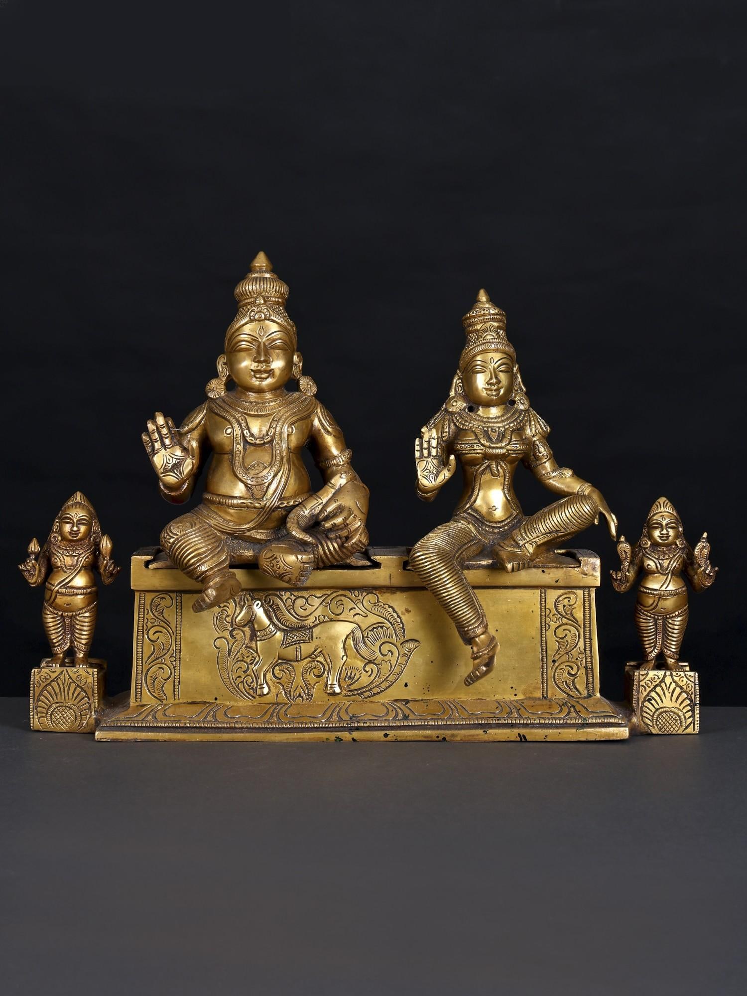 16" Blessing Lord Kubera with Goddess Lakshmi | Brass Statue: Title: 16" Blessing Lord Kubera with Goddess Lakshmi | Brass Statue Additional Information: itemcode: DDO235 Reserve: $585.00 Shipping: Domestic: Shipping rates are determined by destination