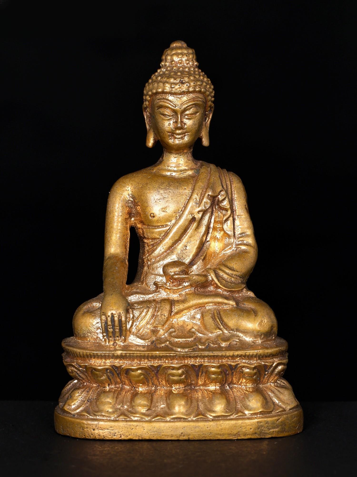3" Small Bhumi-Sparsha Buddha | Bronze Statue: Title: 3" Small Bhumi-Sparsha Buddha | Bronze Statue Additional Information: itemcode: DDO034 Reserve: $140.00 Shipping: Domestic: Shipping rates are determined by destination International: Foreign s