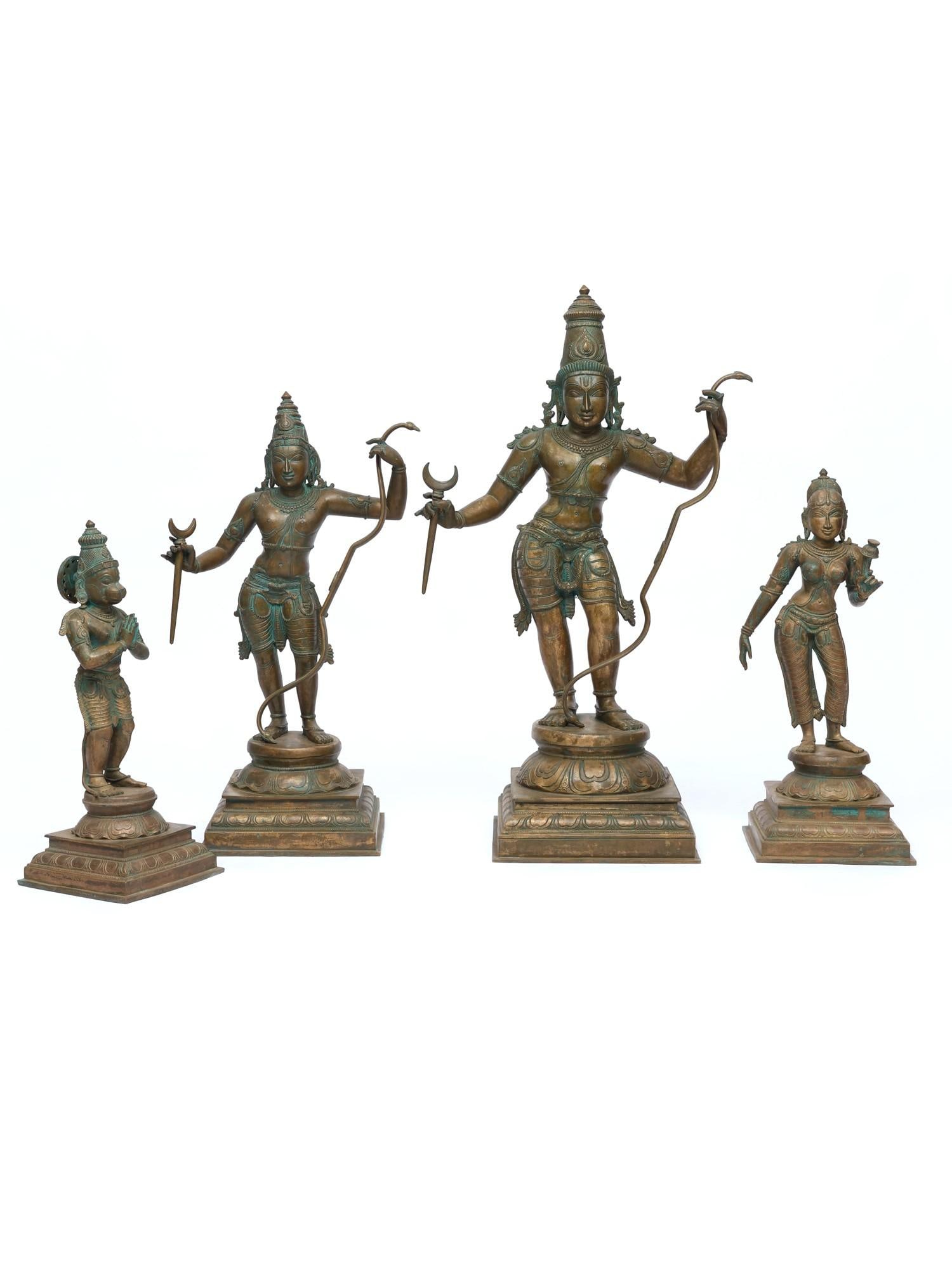 30" Large Shri Ram Darbar | Set of Four Bronze Statues: Title: 30" Large Shri Ram Darbar | Set of Four Bronze Statues Additional Information: itemcode: DDO209 Reserve: $8,275.00 Shipping: Domestic: Shipping rates are determined by destination