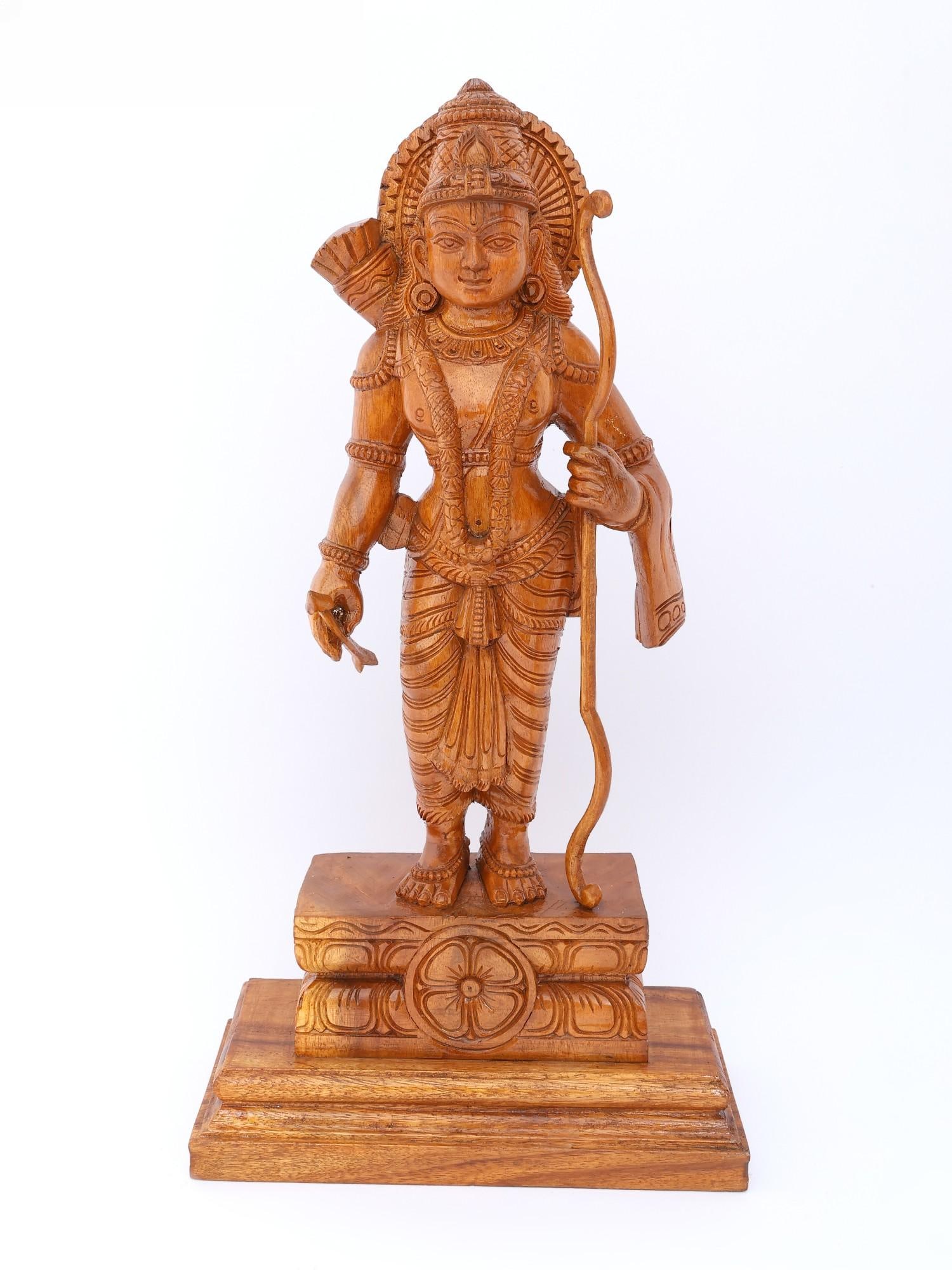 24" Standing Lord Rama | Wood Carving: Title: 24" Standing Lord Rama | Wood Carving Description: Artist : Sagai Raj, State Award Winner Additional Information: itemcode: DDO572 Reserve: $471.00 Shipping: Domestic: Shipping rates are