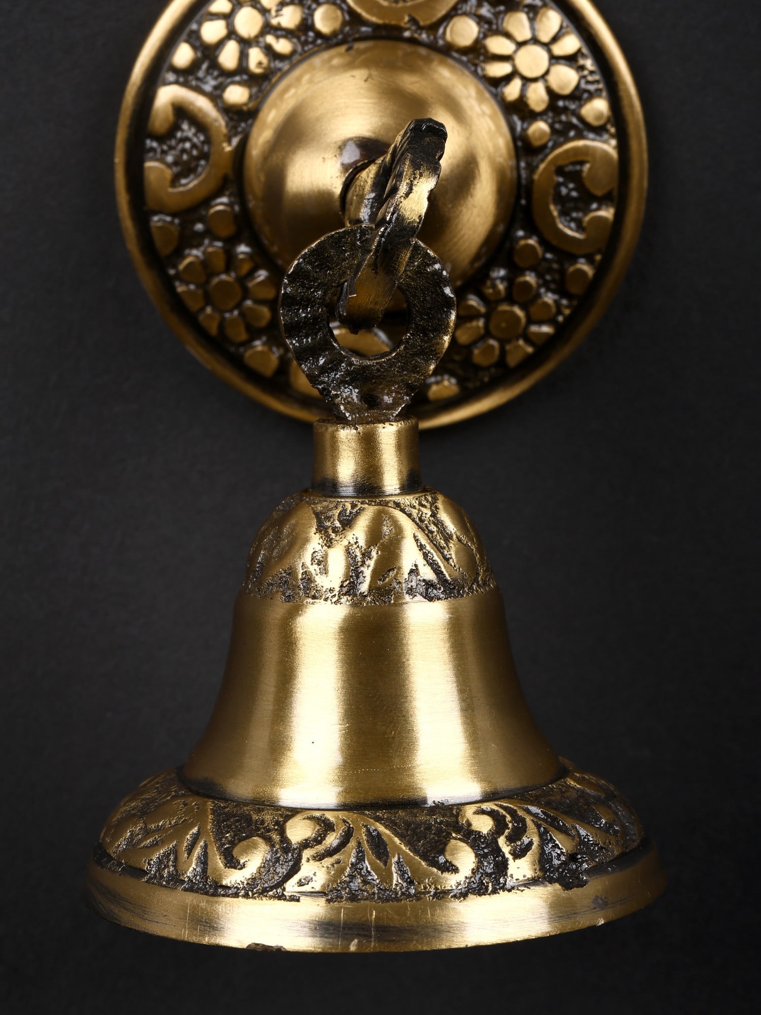 3" Small Wall Hanging Bell in Brass - 2