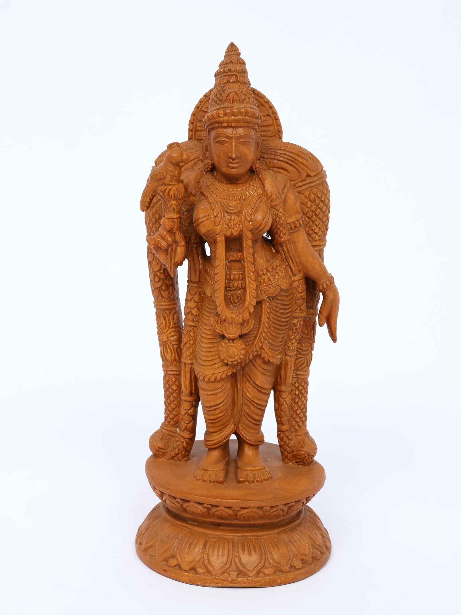 12" Superfine Goddess Andal | Teakwood Statue (1 of 2)