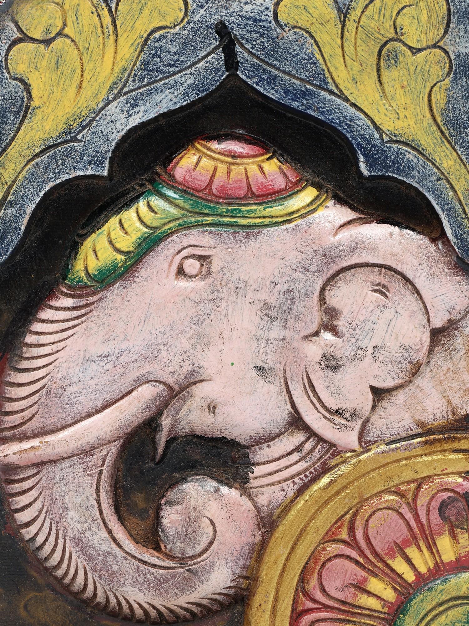 10" Wall Hanging Elephant Wall Panel with Hooks - 2
