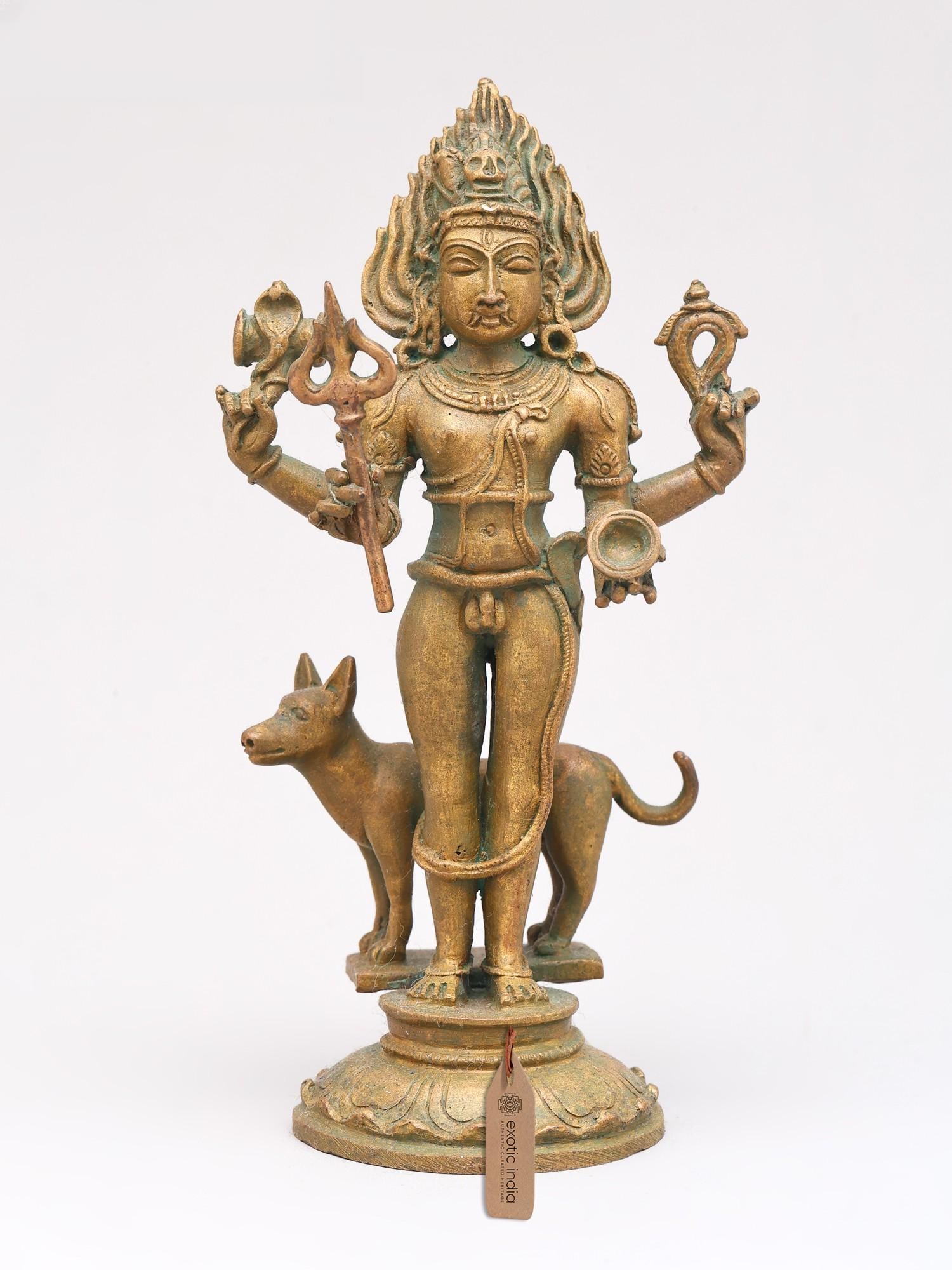 5" Small Kaal Bhairava | Bronze Statue: Title: 5" Small Kaal Bhairava | Bronze Statue Additional Information: itemcode: DDN842 Reserve: $414.00 Shipping: Domestic: Shipping rates are determined by destination International: Foreign shipping