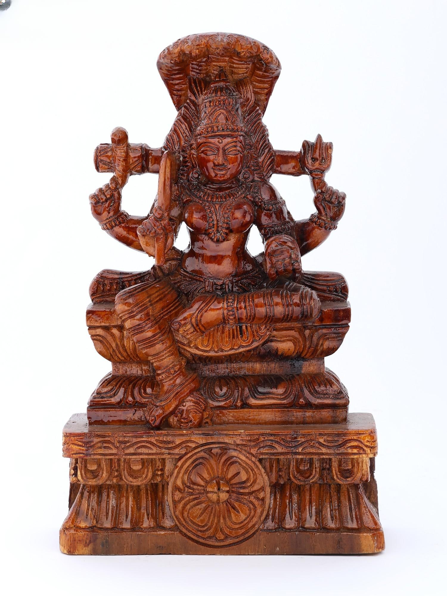 12" Sitting Goddess Mariamman | Wood Carving: Title: 12" Sitting Goddess Mariamman | Wood Carving Description: Artist : Sagai Raj, State Award Winner Additional Information: itemcode: DDO573 Reserve: $202.00 Shipping: Domestic: Shipping rates are