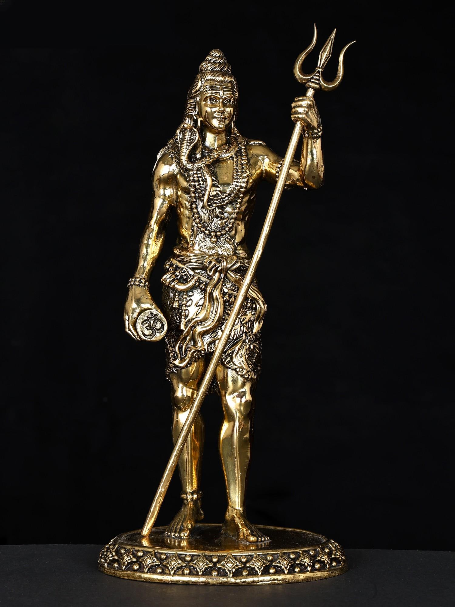 Superfine Standing Lord Shiva | Brass Statue: Title: Superfine Standing Lord Shiva | Brass Statue Additional Information: itemcode: DDO096-11 Inch Reserve: $181.00 Shipping: Domestic: Shipping rates are determined by destination International: Fo