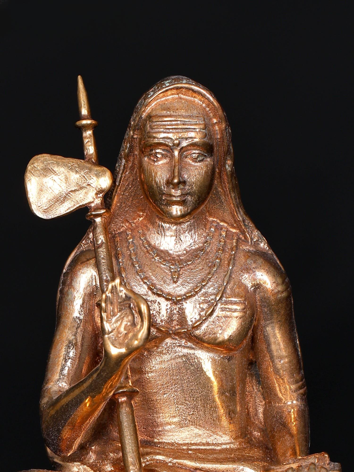 3" Small Adi Guru Shankaracharya | Bronze Statue - 2