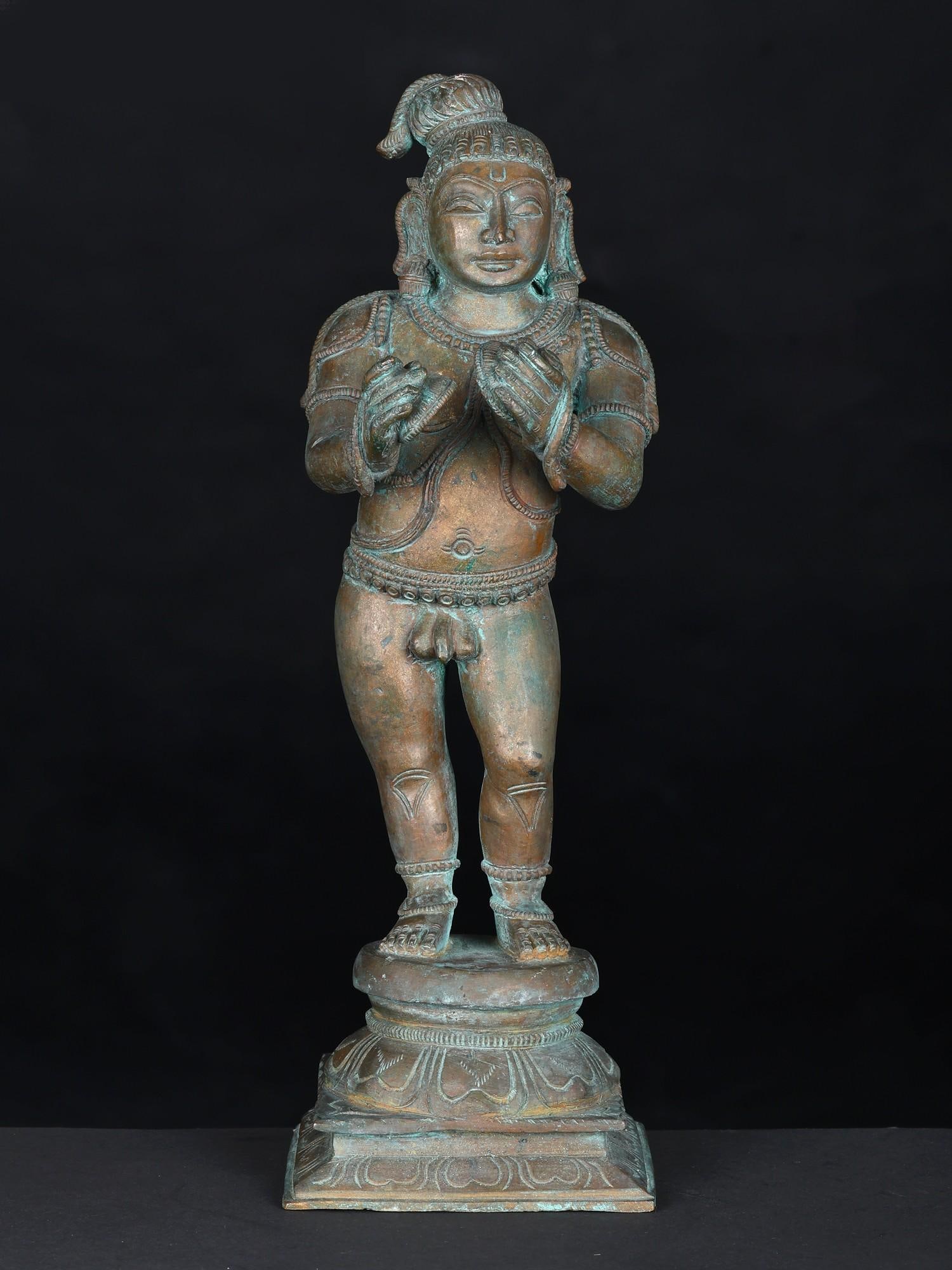11" Bal Krishna Playing Manjira | Bronze Statue: Title: 11" Bal Krishna Playing Manjira | Bronze Statue Additional Information: itemcode: DDN977 Reserve: $388.00 Shipping: Domestic: Shipping rates are determined by destination International: Foreign