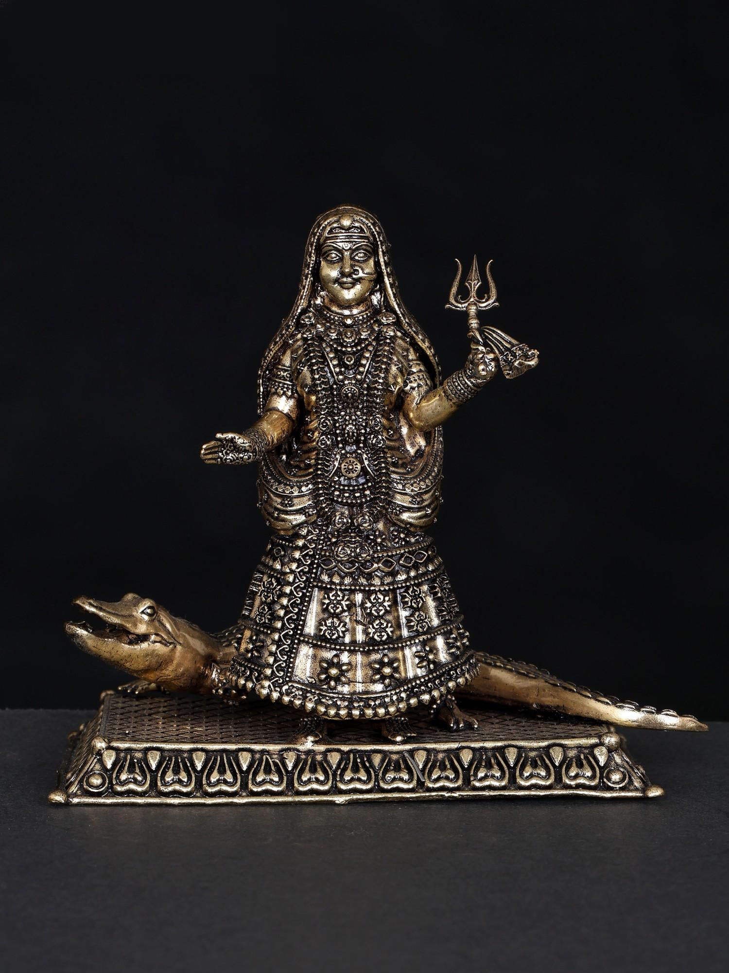5" Small Superfine Goddess Ganga with Her Vahana Makar | Brass Statue: Title: 5" Small Superfine Goddess Ganga with Her Vahana Makar | Brass Statue Additional Information: itemcode: DDO091 Reserve: $83.00 Shipping: Domestic: Shipping rates are determined by destination