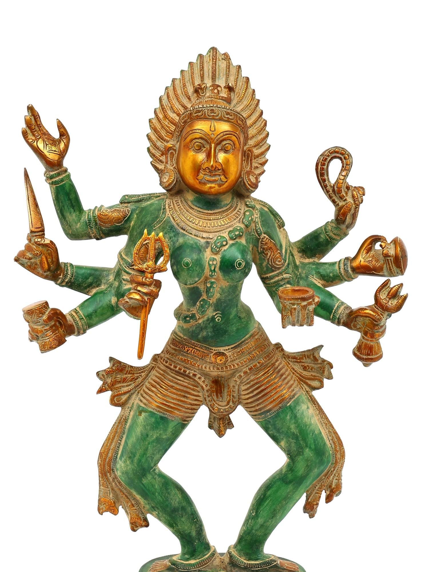 23" Eight Armed Goddess Kali | Brass Statue - 2