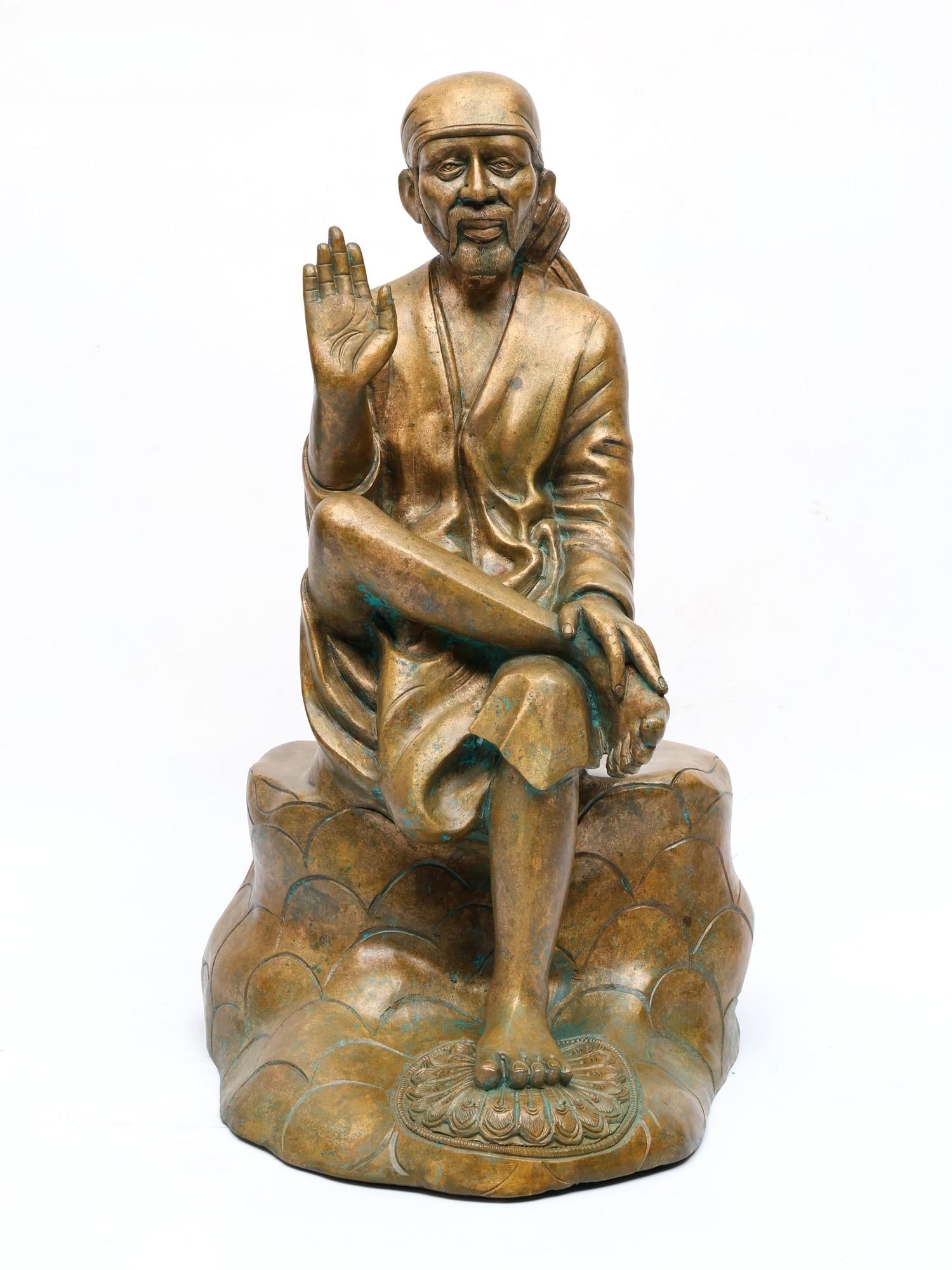 17" Blessing Sai Baba | Bronze Statue: Title: 17" Blessing Sai Baba | Bronze Statue Additional Information: itemcode: DDO070 Reserve: $2,587.00 Shipping: Domestic: Shipping rates are determined by destination International: Foreign