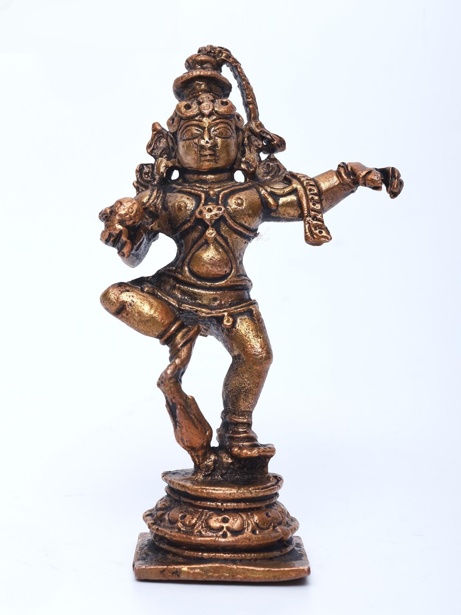 3" Small Dancing Lord Krishna | Copper Statue (1 of 2)