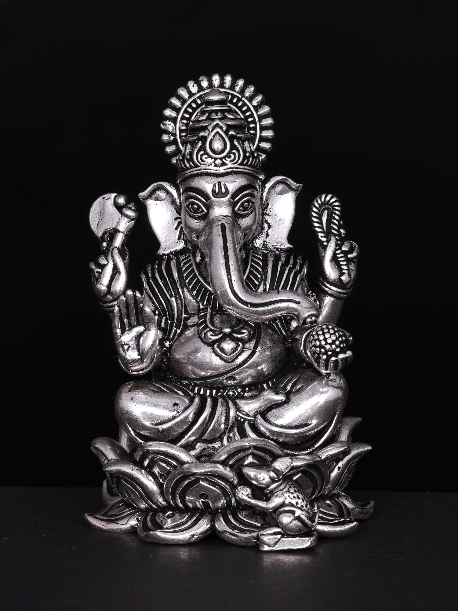 3" Small Superfine Blessing Lord Ganesha | Silver Plated Brass Statue: Title: 3" Small Superfine Blessing Lord Ganesha | Silver Plated Brass Statue Additional Information: itemcode: DDO141 Reserve: $103.00 Shipping: Domestic: Shipping rates are determined by destination