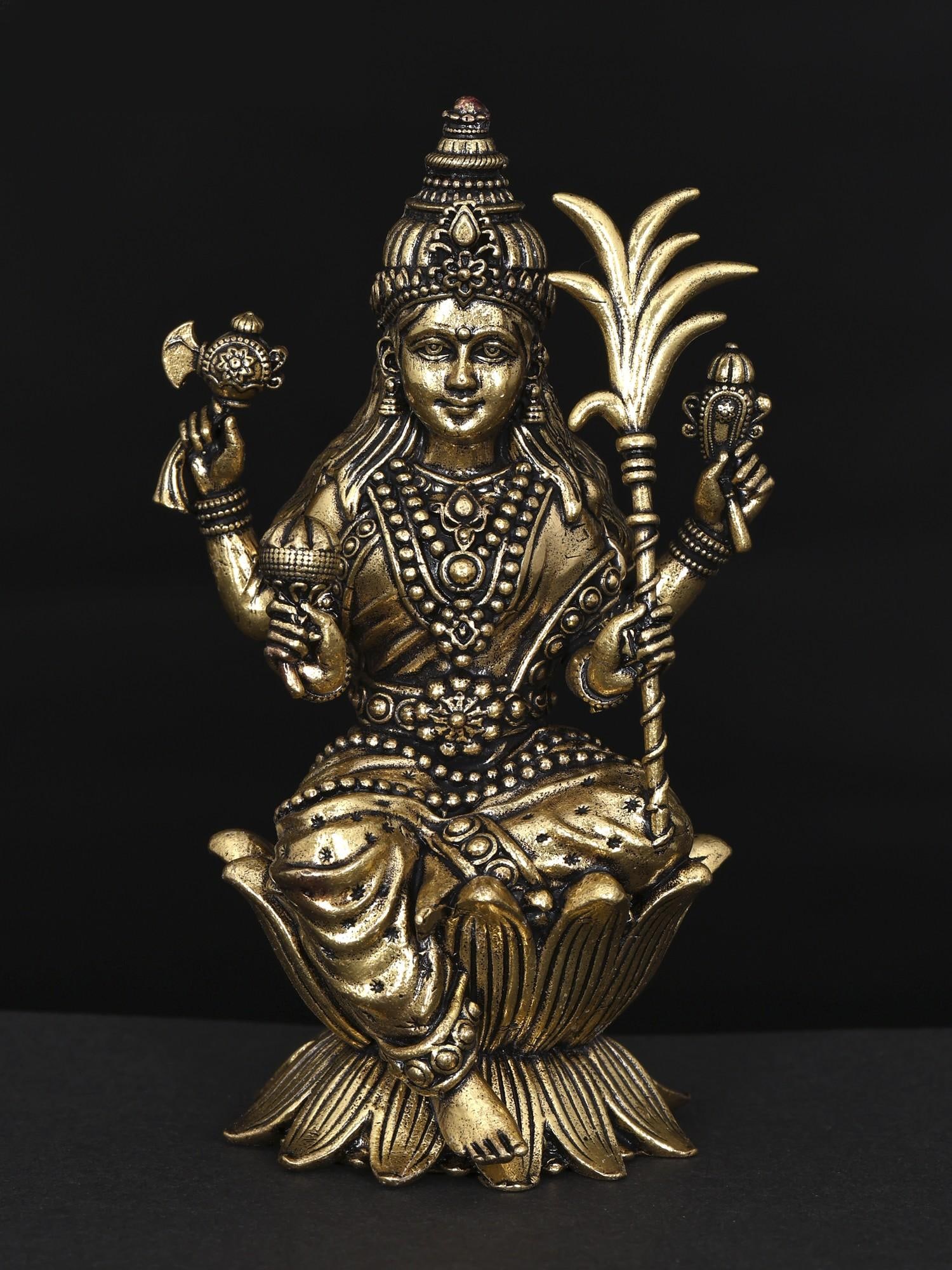 4" Small Superfine Goddess Rajarajeshvari | Brass Statue: Title: 4" Small Superfine Goddess Rajarajeshvari | Brass Statue Additional Information: itemcode: DDN754 Reserve: $52.00 Shipping: Domestic: Shipping rates are determined by destination